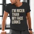 I'm Nicer Than My Face Looks Introverted Introverts Men's V-Neck T-Shirt