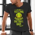 I'm Not Yelling This Is Just My Softball Dad Voice Men's V-Neck T-Shirt