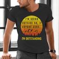 I'm Outstanding Retro Introvert Mountain Trip Lover Men's V-Neck T-Shirt I'm Outstanding Retro Introvert Mountain Trip Lover Men's V-Neck T-Shirt