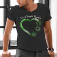 I'm A Simples Woman Loves Weed Coffee And Dog Dad Mom Men's V-Neck T-Shirt