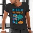 Introvert Book Lover Introvert Survival Kit Men's V-Neck T-Shirt