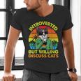 Introvert Cats Sarcasm Cat Lover Introverts Men's V-Neck T-Shirt Introvert Cats Sarcasm Cat Lover Introverts Men's V-Neck T-Shirt