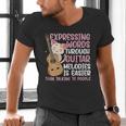 Introvert Guitarist Expressing Words Through Guitar Melody Men's V-Neck T-Shirt Introvert Guitarist Expressing Words Through Guitar Melody Men's V-Neck T-Shirt