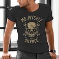 Introvert Relaxation Me Myself And Silence Skull Mechanic Men's V-Neck T-Shirt