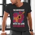 Introvert Singers Singing Sad Song Classical Music Lovers Men's V-Neck T-Shirt