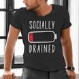 Introvert Socially Drained Battery Men's V-Neck T-Shirt