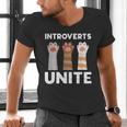 Introvert Unite Kitty Paws Raise Introverted Gathering Men's V-Neck T-Shirt Introvert Unite Kitty Paws Raise Introverted Gathering Men's V-Neck T-Shirt