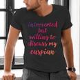 Introverted Willing To Discuss Caspian Introvert Men's V-Neck T-Shirt