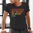 Introverted But Willing To Discuss Cats Introvert Men's V-Neck T-Shirt Introverted But Willing To Discuss Cats Introvert Men's V-Neck T-Shirt