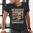 Introverted But Willing To Discuss Sourdough Vintage Baking Men's V-Neck T-Shirt Introverted But Willing To Discuss Sourdough Vintage Baking Men's V-Neck T-Shirt