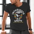 Introverts Unite Separately Own Homes Emblem Men's V-Neck T-Shirt Introverts Unite Separately Own Homes Emblem Men's V-Neck T-Shirt