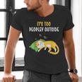 It's Too Peopley Outside Introvert And Cat Lover Men Women Kids Men's V-Neck T-Shirt