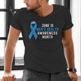 June Is Men’s Health Awareness Month Ribbon For Dad Grandpa Men's V-Neck T-Shirt