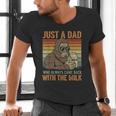 Just A Dad Who Always Came Back With The Milk Daddy Men's V-Neck T-Shirt