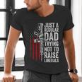 Just A Regular Dad Trying Not To Raise Liberals Father's Day Men's V-Neck T-Shirt