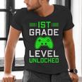 Kids 1st Grade Level Unlocked Back To School Gamer Graduation Men's V-Neck T-Shirt