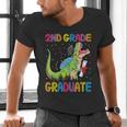 Kids 2nd Grade Graduate Dinosaur Trex 2nd Grade Graduation Men's V-Neck T-Shirt