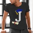 Kids Initial J Letter For Boys Preschool Graduation Kindergarten Men's V-Neck T-Shirt