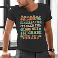 Kids So Long Kindergarten 1st Grade Here I Come Graduation Groovy Men's V-Neck T-Shirt