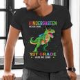 Kindergarten Graduation 1st Here We Come Class 2023 Dinosaur Men's V-Neck T-Shirt