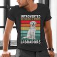 Labrador Retriever Introvert White Lab Men's V-Neck T-Shirt Labrador Retriever Introvert White Lab Men's V-Neck T-Shirt