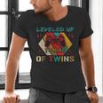 Leveled Up To Dad Of Twins Video Gamer Gaming Men's V-Neck T-Shirt Leveled Up To Dad Of Twins Video Gamer Gaming Men's V-Neck T-Shirt