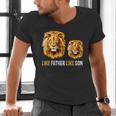 Lion Dad Like Father Like Son Lions Lovers Fathers Day Men's V-Neck T-Shirt