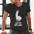 LLama Graduation I Got My Dipllama Cute Llama Men's V-Neck T-Shirt