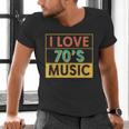 I Love 70's Music Retro Style Nostalgia Vibe 1970 70's Party Men's V-Neck T-Shirt I Love 70's Music Retro Style Nostalgia Vibe 1970 70's Party Men's V-Neck T-Shirt