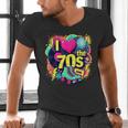 I Love The 70s Retro Cassette Roller Vinyl Nostalgia Vibes Men's V-Neck T-Shirt