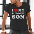 I Love My Introvert Son I Heart My Introvert Son Men's V-Neck T-Shirt