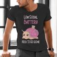 Low Social Battery Cute Snail With House Introvert Cozy Home Men's V-Neck T-Shirt Low Social Battery Cute Snail With House Introvert Cozy Home Men's V-Neck T-Shirt