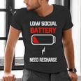 Low Social Battery Need Recharge Introvert Self-Care Men's V-Neck T-Shirt Low Social Battery Need Recharge Introvert Self-Care Men's V-Neck T-Shirt