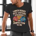 Lunch Boxes With Stickers Lunch Box Nostalgia Retro Men's V-Neck T-Shirt