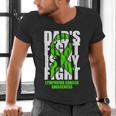 Lymphoma Cancer Awareness Lime Green Ribbon Dad's Fight Men's V-Neck T-Shirt Lymphoma Cancer Awareness Lime Green Ribbon Dad's Fight Men's V-Neck T-Shirt