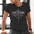 Man Of God Husband Dad Grandpa Cross Christian Men's V-Neck T-Shirt