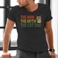 The Man The Myth The Cat Dad Cat Daddy Vintage Men's V-Neck T-Shirt
