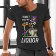 Mardi Gras Skeleton Cant Hold My Carnival Team Dad Men Men's V-Neck T-Shirt