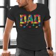 Master Builder Dad Birthday Boy Building Bricks Blocks Daddy Men's V-Neck T-Shirt Master Builder Dad Birthday Boy Building Bricks Blocks Daddy Men's V-Neck T-Shirt