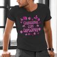 Masters Graduation Educated Latina Chingona Con Diploma Men's V-Neck T-Shirt