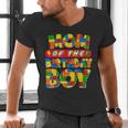 Mom And Dad Birthday Boy Building Bricks Family Party Decor Men's V-Neck T-Shirt