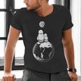 Moon And Astronaut Dad And Baby Space For Father's Day Men's V-Neck T-Shirt