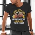 Mountain Biking Beer Drinking Introvert Sayings For Cyclist Men's V-Neck T-Shirt Mountain Biking Beer Drinking Introvert Sayings For Cyclist Men's V-Neck T-Shirt