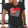Nebelung Cat 1 Dad Father's Day Daddy Heart Decor For Men Women Kids Men's V-Neck T-Shirt