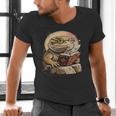 Nerdy Bearded Dragon Glasses Book Reading Men's V-Neck T-Shirt Nerdy Bearded Dragon Glasses Book Reading Men's V-Neck T-Shirt