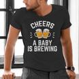 New Dad Baby Shower Cheers A Baby Is Brewing Men's V-Neck T-Shirt