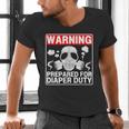 New Dad Prepared For Diaper Duty Daddy Diaper Duty Men's V-Neck T-Shirt