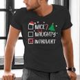 Nice Naughty Introvert Christmas List Santa Men's V-Neck T-Shirt Nice Naughty Introvert Christmas List Santa Men's V-Neck T-Shirt