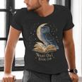 Night Owl Book Club Crescent Moon Late Night Reading Men's V-Neck T-Shirt