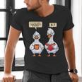 How Many Nights Reading Goose Book Lover Reader Men's V-Neck T-Shirt